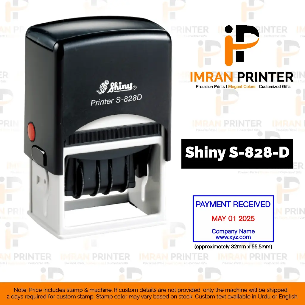 Shiny S-828D Customized Self-Inking Date Stamp 
